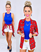 Penny Plaid Flannel Top - Red/White-flannel-privityboutique-Privity Boutique, Women’s Fashion Boutique in Mesa, Arizona