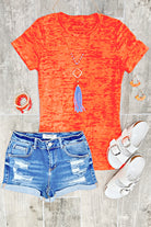 BASIC BURNOUT TEE - ORANGE-Top-privityboutique.com-Privity Boutique, Women’s Fashion Boutique in Mesa, Arizona