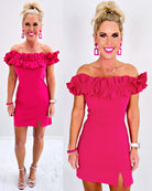 Ruffle On Top Dress - Pink-Dress-privityboutique.com-Privity Boutique, Women’s Fashion Boutique in Mesa, Arizona