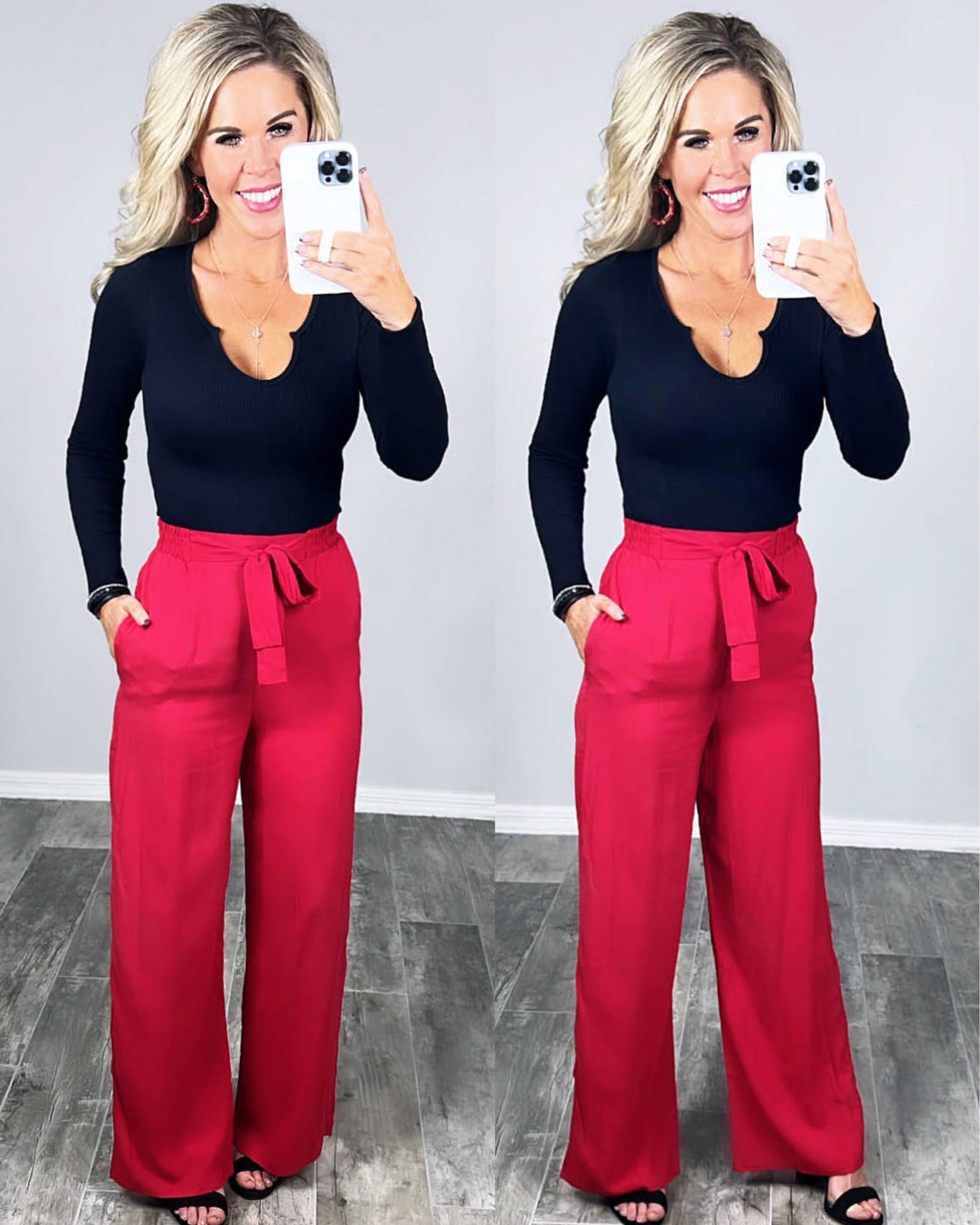 Leave Behind Pants - Red-palazzo-privityboutique.com-Privity Boutique, Women’s Fashion Boutique in Mesa, Arizona