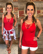 Long Caged Cami: Red-cami-privityboutique-Privity Boutique, Women’s Fashion Boutique in Mesa, Arizona