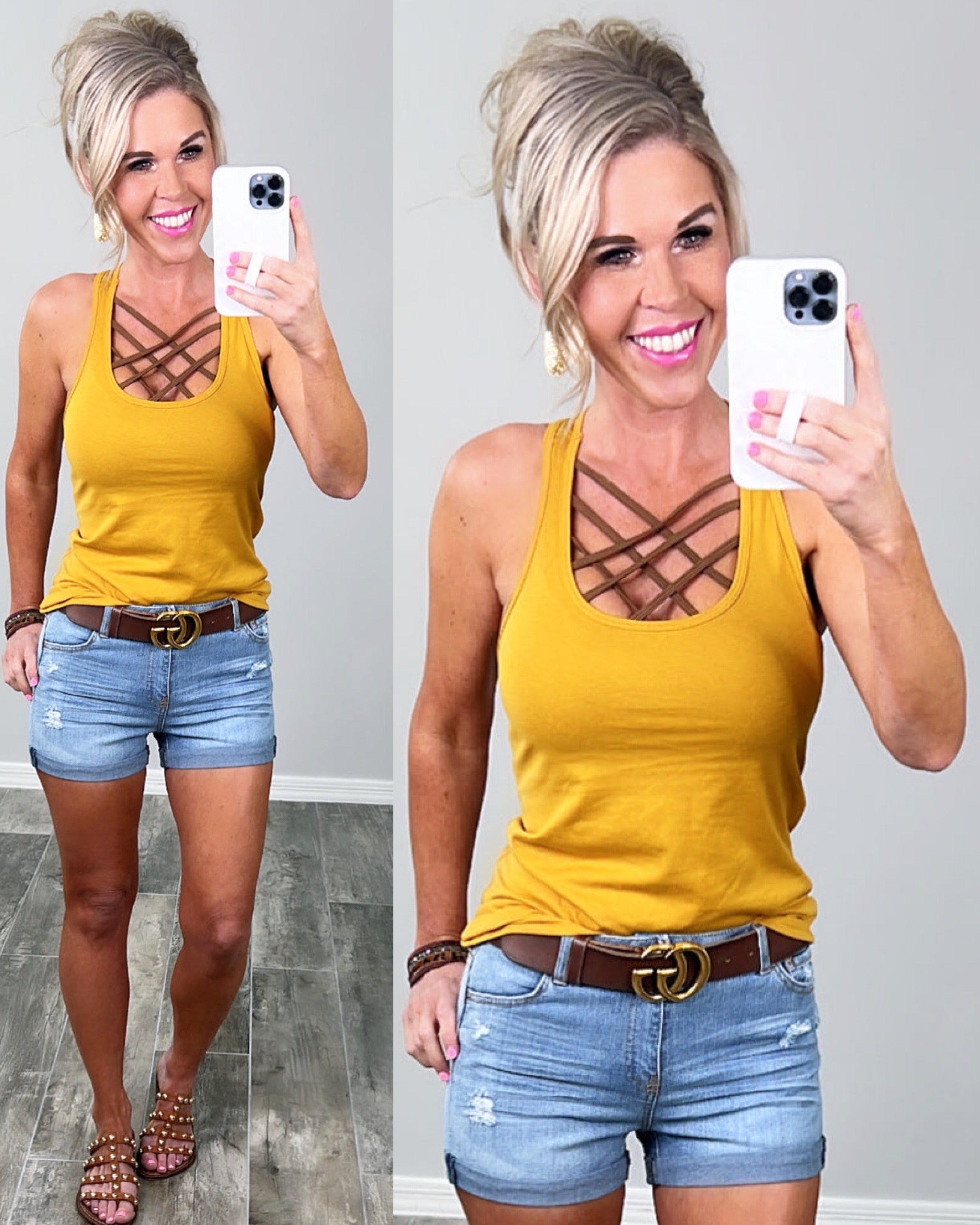 Basic Racerback Tank - Mustard-Top-privityboutique.com-Privity Boutique, Women’s Fashion Boutique in Mesa, Arizona