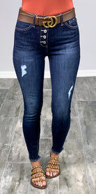 Kan Can Exposed Button Raw Hem Jeans-jeans-privityboutique-Privity Boutique, Women’s Fashion Boutique in Mesa, Arizona