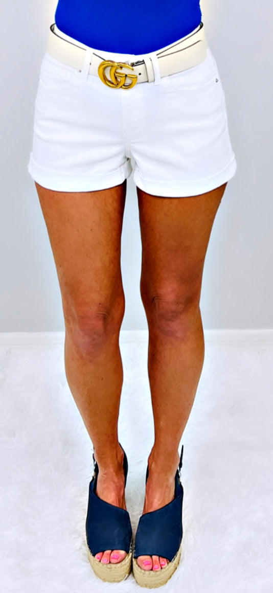 My Priority Denim Shorts - White-shorts-privityboutique.com-Privity Boutique, Women’s Fashion Boutique in Mesa, Arizona