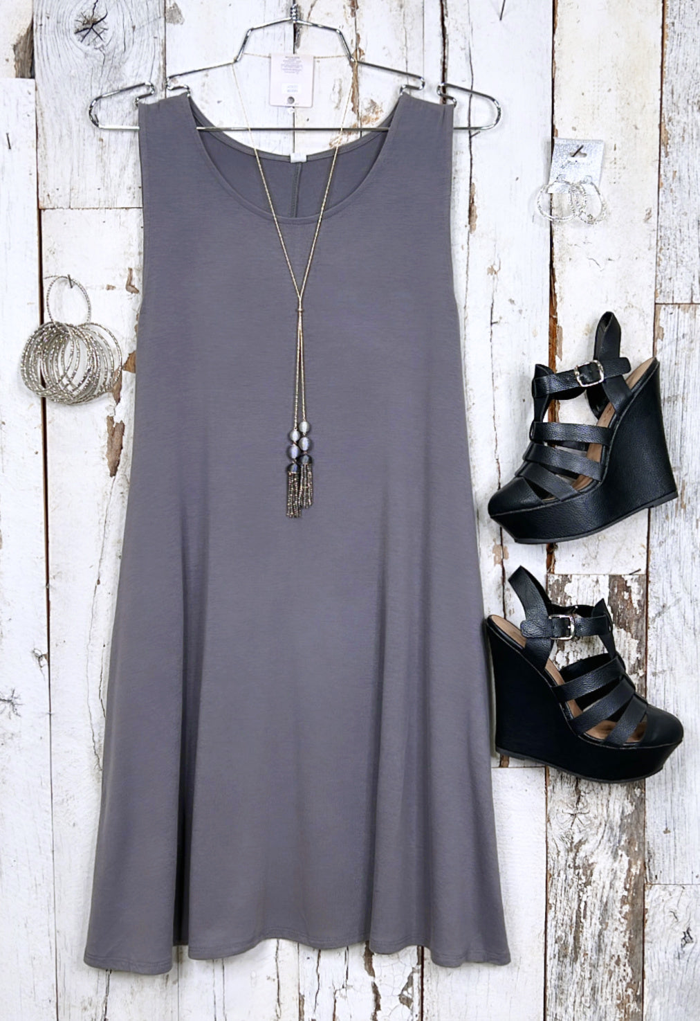 Basic Pocket Tank Dress - Grey-Dress-privityboutique.com-Privity Boutique, Women’s Fashion Boutique in Mesa, Arizona