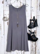 Basic Pocket Tank Dress - Grey-Dress-privityboutique.com-Privity Boutique, Women’s Fashion Boutique in Mesa, Arizona