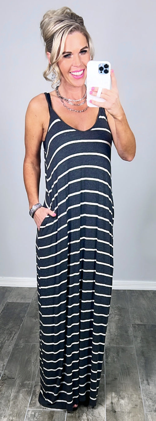 Striped With Pocket Maxi Dress-Dress-privityboutique.com-Privity Boutique, Women’s Fashion Boutique in Mesa, Arizona