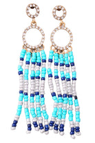 Fun Factor Blue Beaded Tassel Earrings-privityboutique-Privity Boutique, Women’s Fashion Boutique in Mesa, Arizona