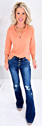 In This Moment Peach Top-flannel-privityboutique-Privity Boutique, Women’s Fashion Boutique in Mesa, Arizona