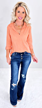 In This Moment Peach Top-flannel-privityboutique-Privity Boutique, Women’s Fashion Boutique in Mesa, Arizona