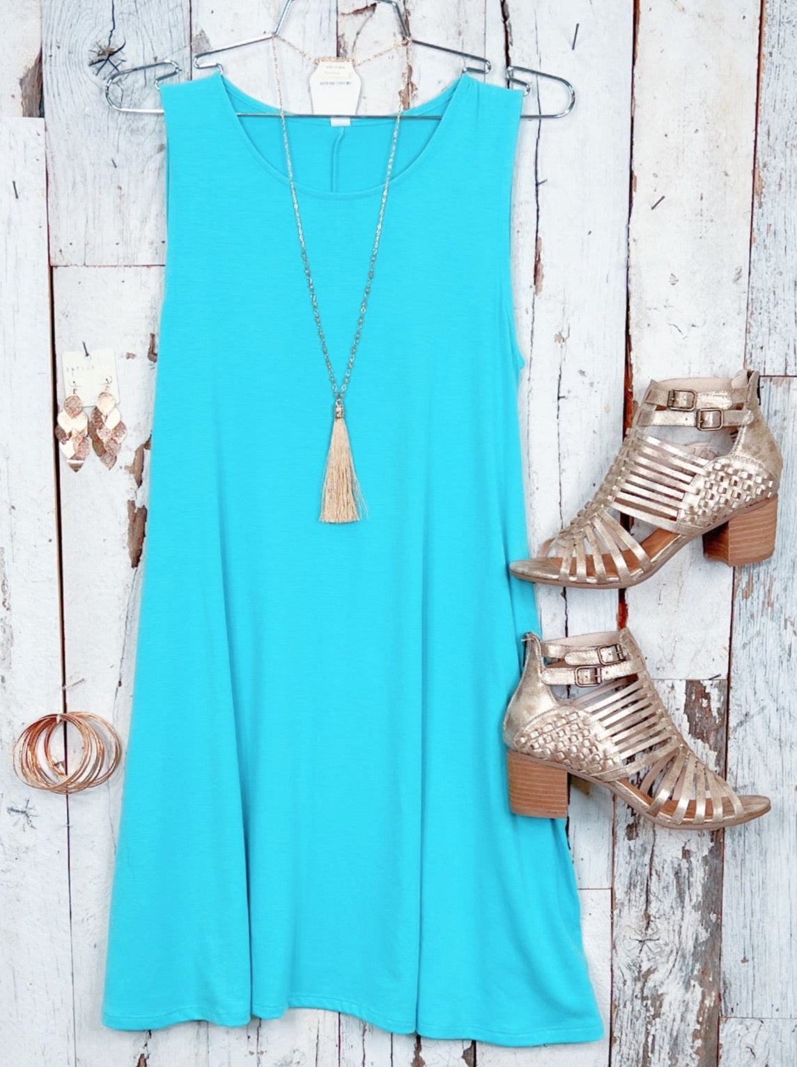 Basic Pocket Tank Dress - Ocean-Dress-privityboutique.com-Privity Boutique, Women’s Fashion Boutique in Mesa, Arizona