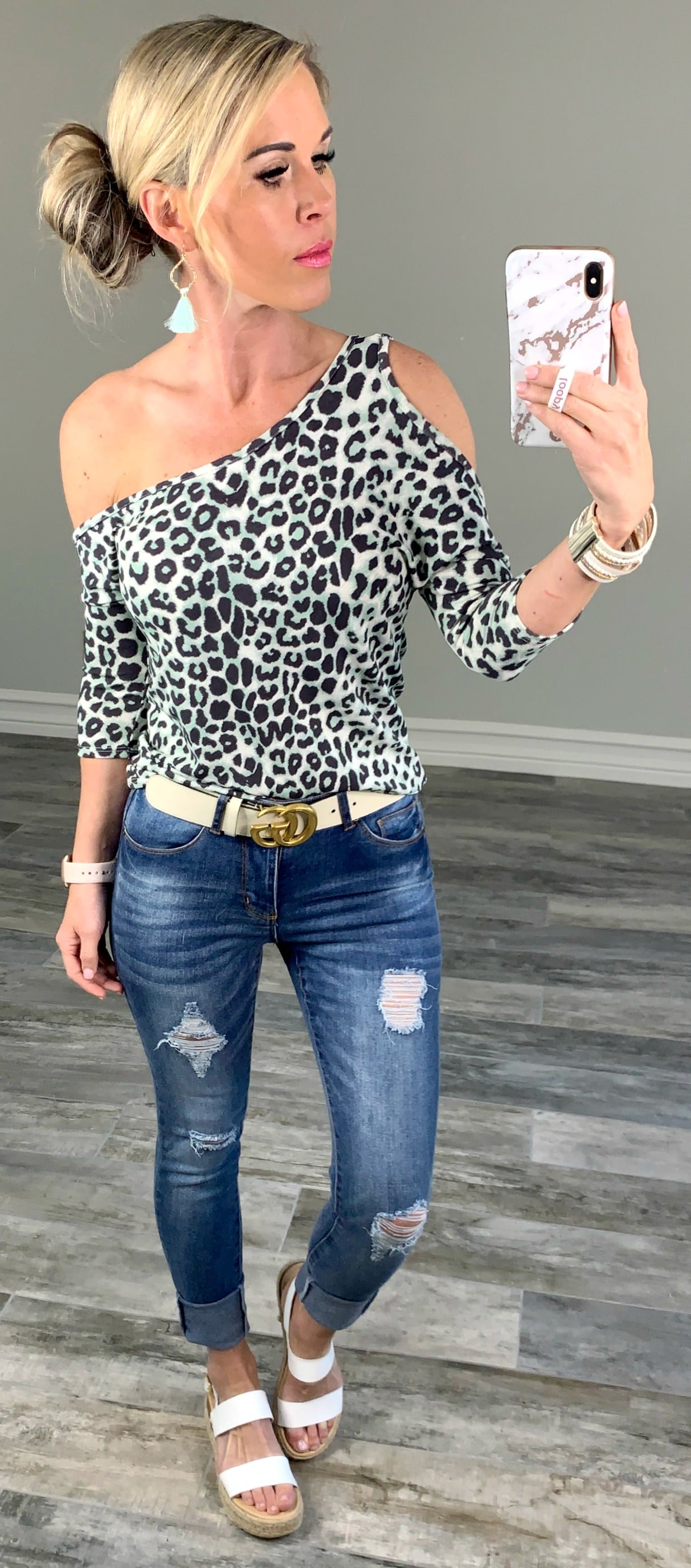 Leopard Cold Shoulder Top-Top-privityboutique-Privity Boutique, Women’s Fashion Boutique in Mesa, Arizona