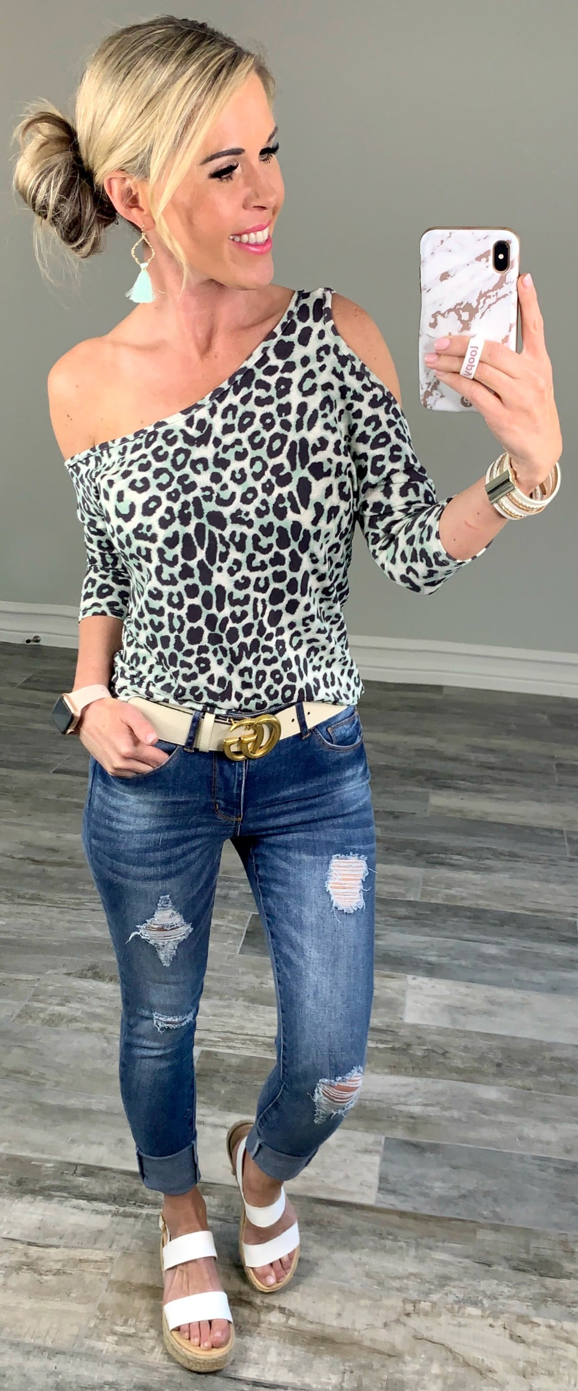 Leopard Cold Shoulder Top-Top-privityboutique-Privity Boutique, Women’s Fashion Boutique in Mesa, Arizona