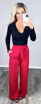 Leave Behind Pants - Red-palazzo-privityboutique.com-Privity Boutique, Women’s Fashion Boutique in Mesa, Arizona