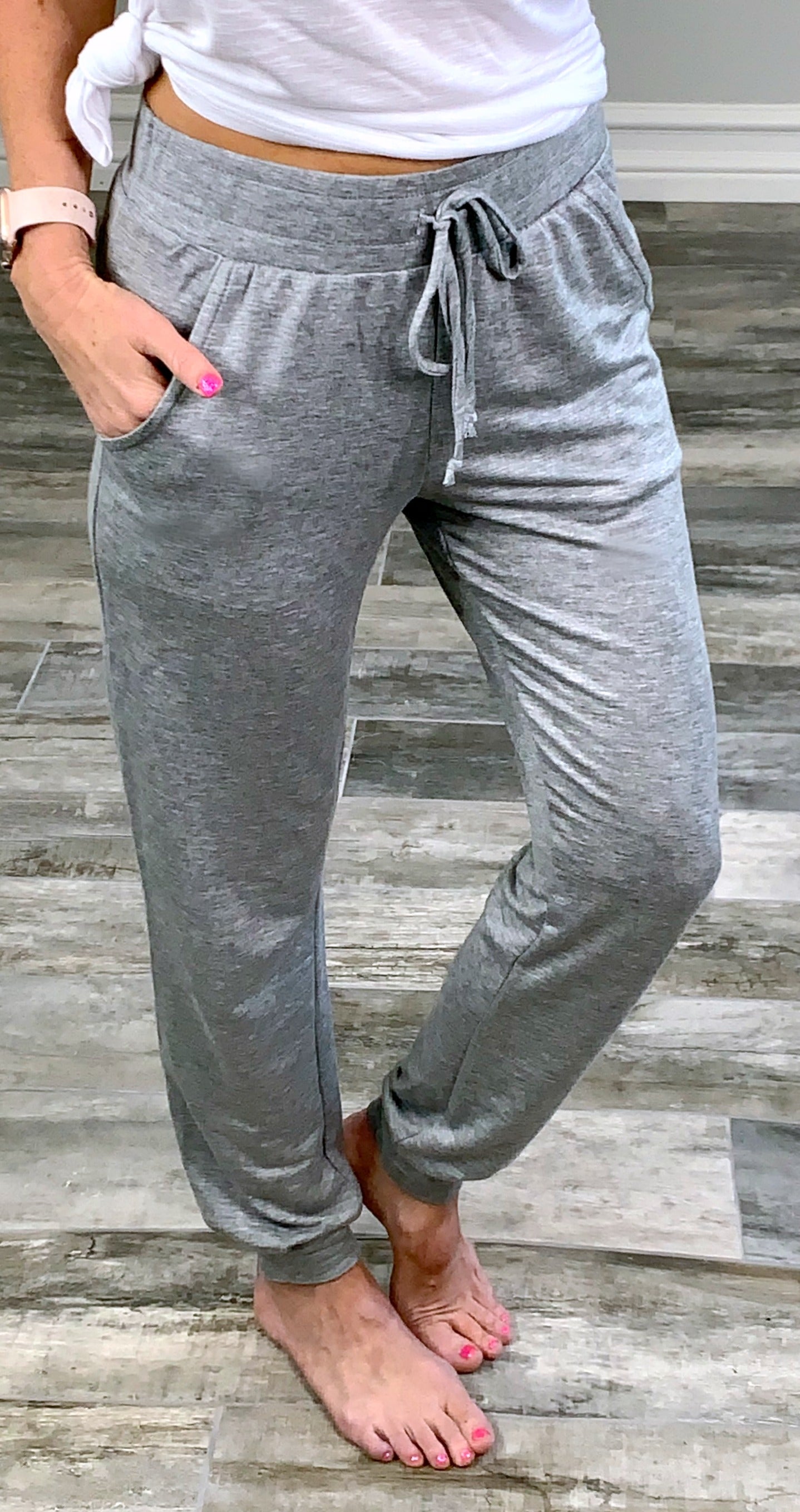 Basic Joggers - Grey-palazzo-privityboutique.com-Privity Boutique, Women’s Fashion Boutique in Mesa, Arizona