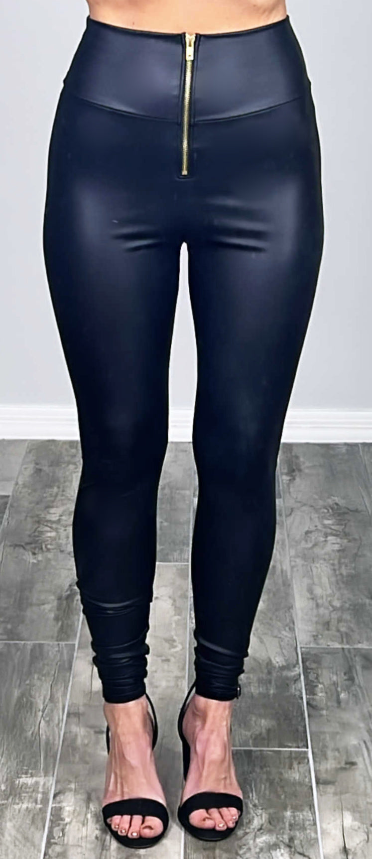 Zip Front Faux Leather Leggings - Black-Leggings-privityboutique-Privity Boutique, Women’s Fashion Boutique in Mesa, Arizona