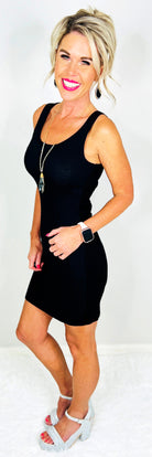 Daily Thoughts Ribbed Tank Dress - Black-Dress-privityboutique.com-Privity Boutique, Women’s Fashion Boutique in Mesa, Arizona