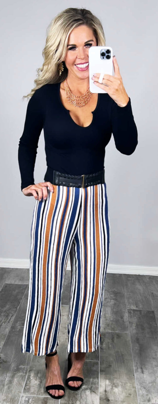 In Good Time Striped Pants - Blue-palazzo-privityboutique.com-Privity Boutique, Women’s Fashion Boutique in Mesa, Arizona