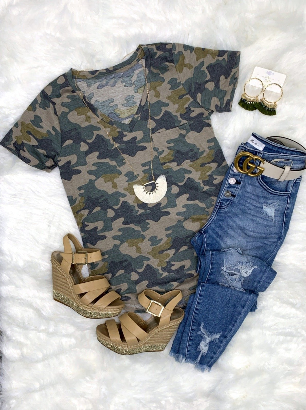 Casual in Camo Top - Light-Top-privityboutique.com-Privity Boutique, Women’s Fashion Boutique in Mesa, Arizona