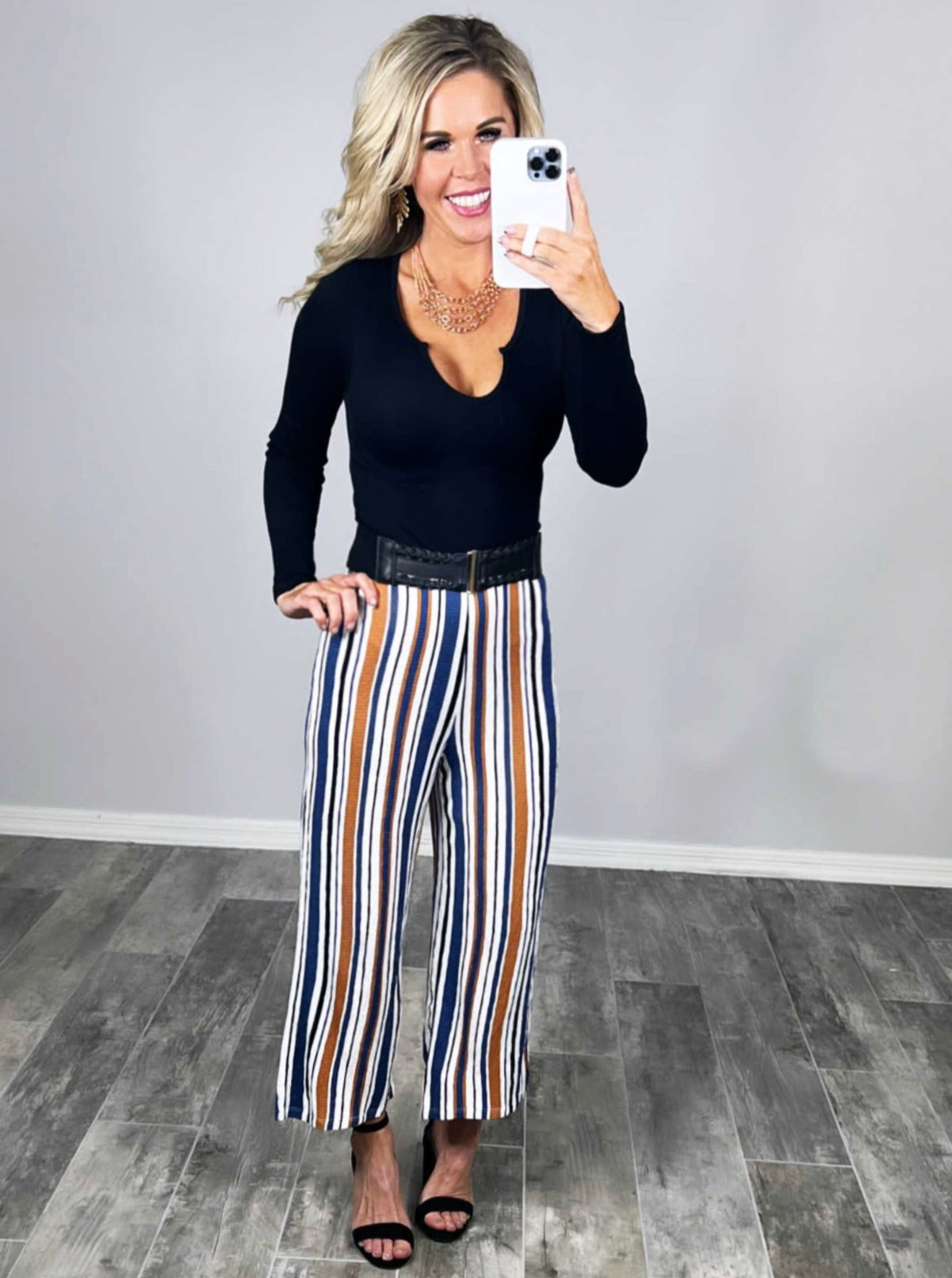 In Good Time Striped Pants - Blue-palazzo-privityboutique.com-Privity Boutique, Women’s Fashion Boutique in Mesa, Arizona