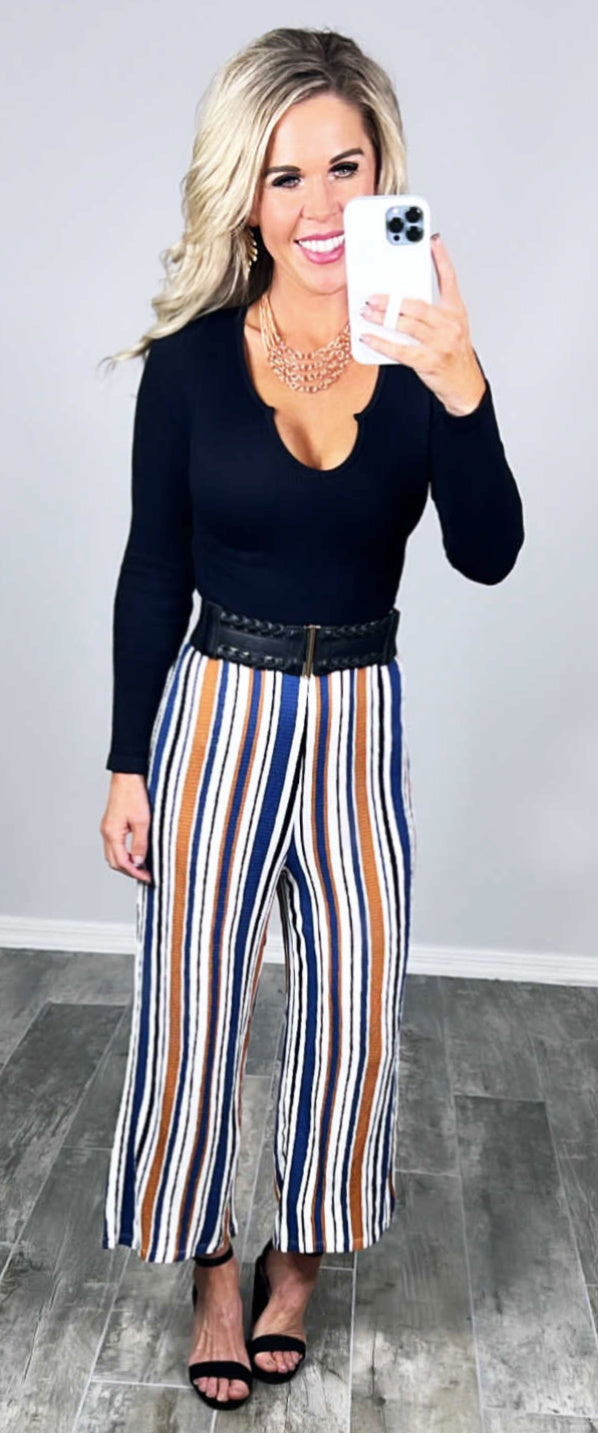 In Good Time Striped Pants - Blue-palazzo-privityboutique.com-Privity Boutique, Women’s Fashion Boutique in Mesa, Arizona