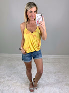 Tye Dye Twist Tank - Yellow-Top-privityboutique.com-Privity Boutique, Women’s Fashion Boutique in Mesa, Arizona