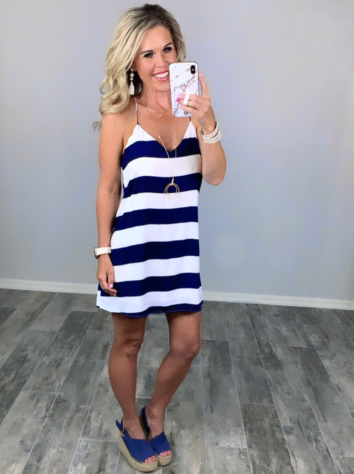 Coastal Shift Dress - Navy/White-Dress-privityboutique.com-Privity Boutique, Women’s Fashion Boutique in Mesa, Arizona