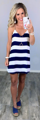 Coastal Shift Dress - Navy/White-Dress-privityboutique.com-Privity Boutique, Women’s Fashion Boutique in Mesa, Arizona