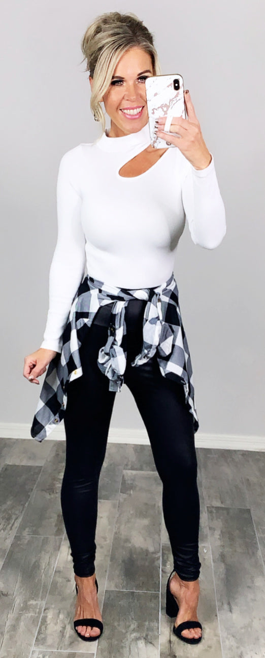 Penny Plaid Flannel Top - Buffalo White-flannel-privityboutique-Privity Boutique, Women’s Fashion Boutique in Mesa, Arizona