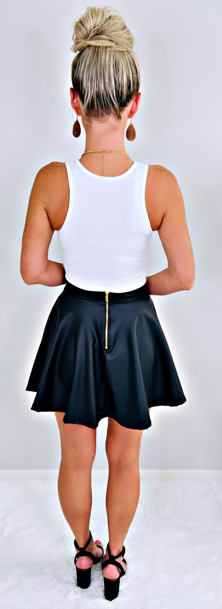 Sleek Shine Faux Leather Skirt-Dress-privityboutique.com-Privity Boutique, Women’s Fashion Boutique in Mesa, Arizona