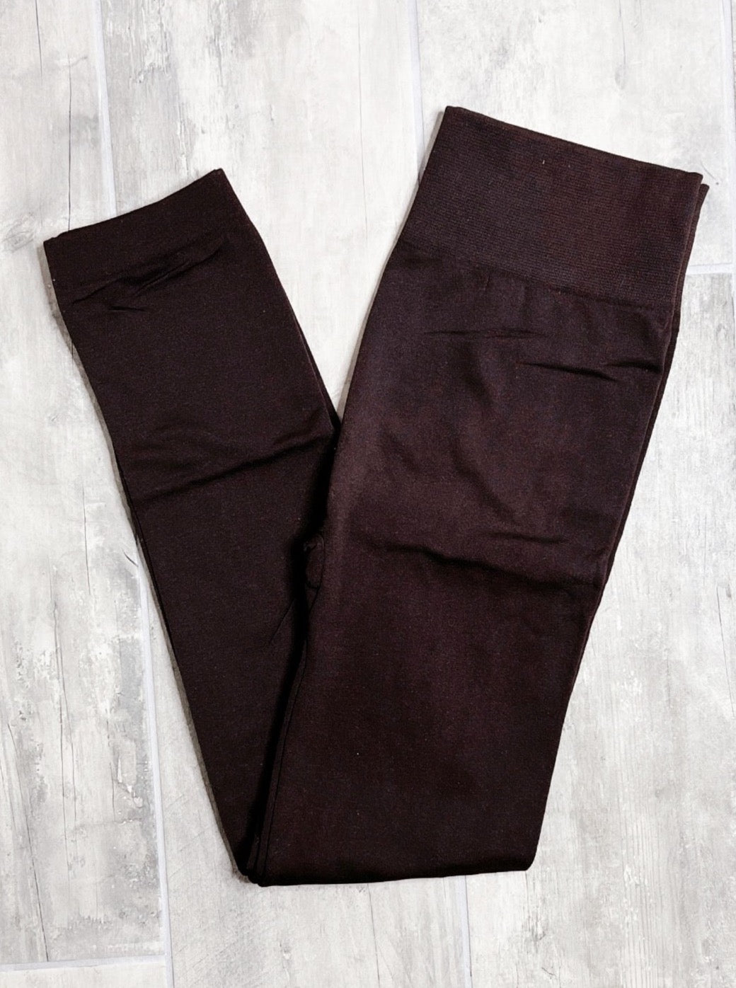 Fleece Lined Leggings: Brown