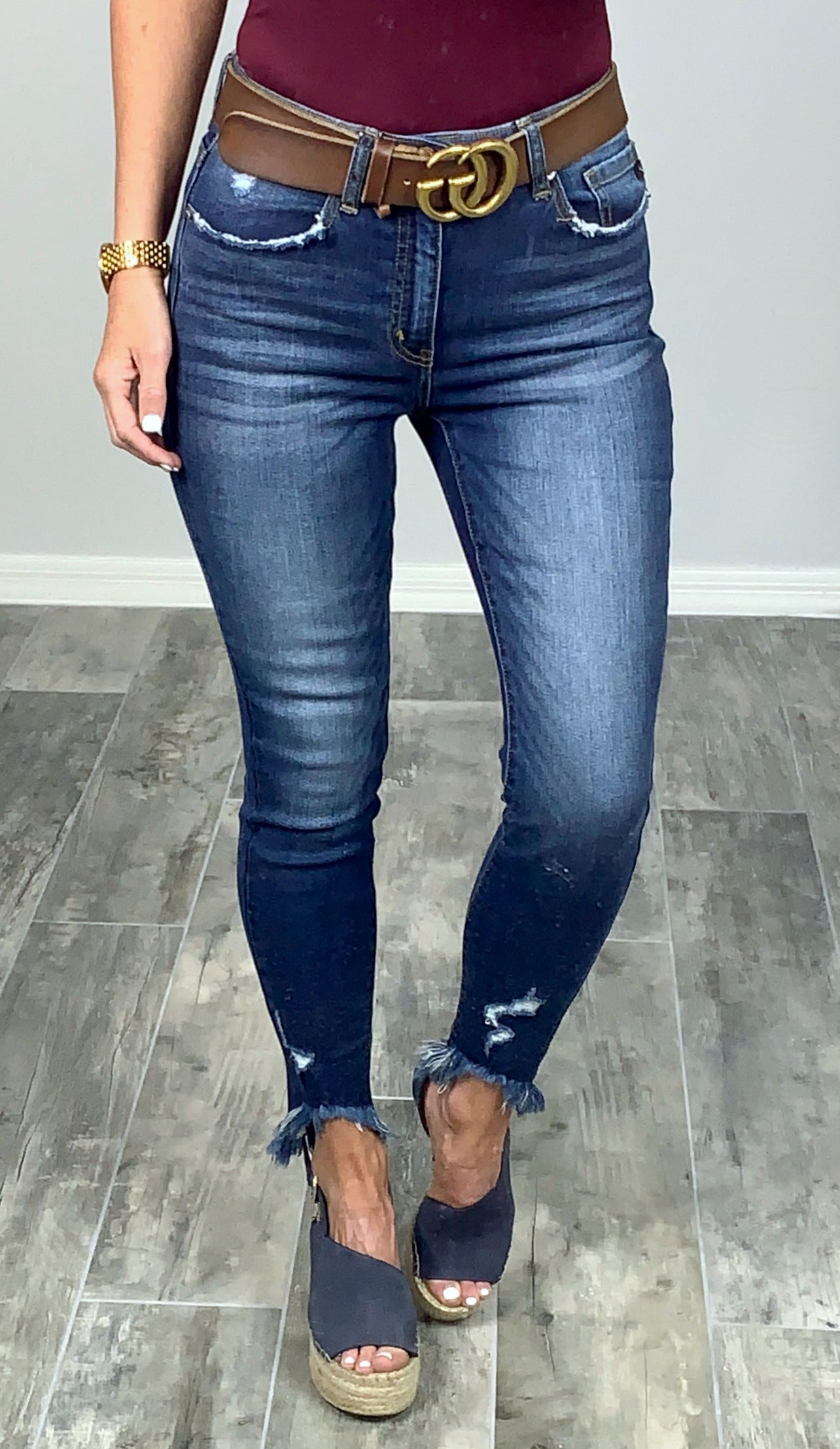 Kan Can Ashley Raw Hem Jeans – privityboutique