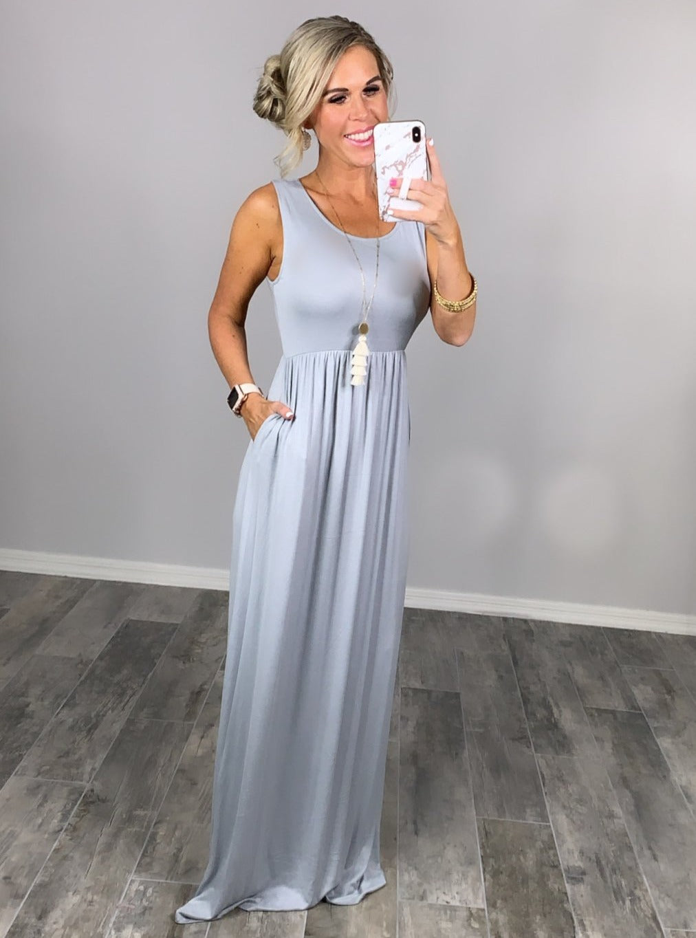 I'll Be By the Pool Maxi Dress - Grey Mist-Dress-privityboutique.com-Privity Boutique, Women’s Fashion Boutique in Mesa, Arizona