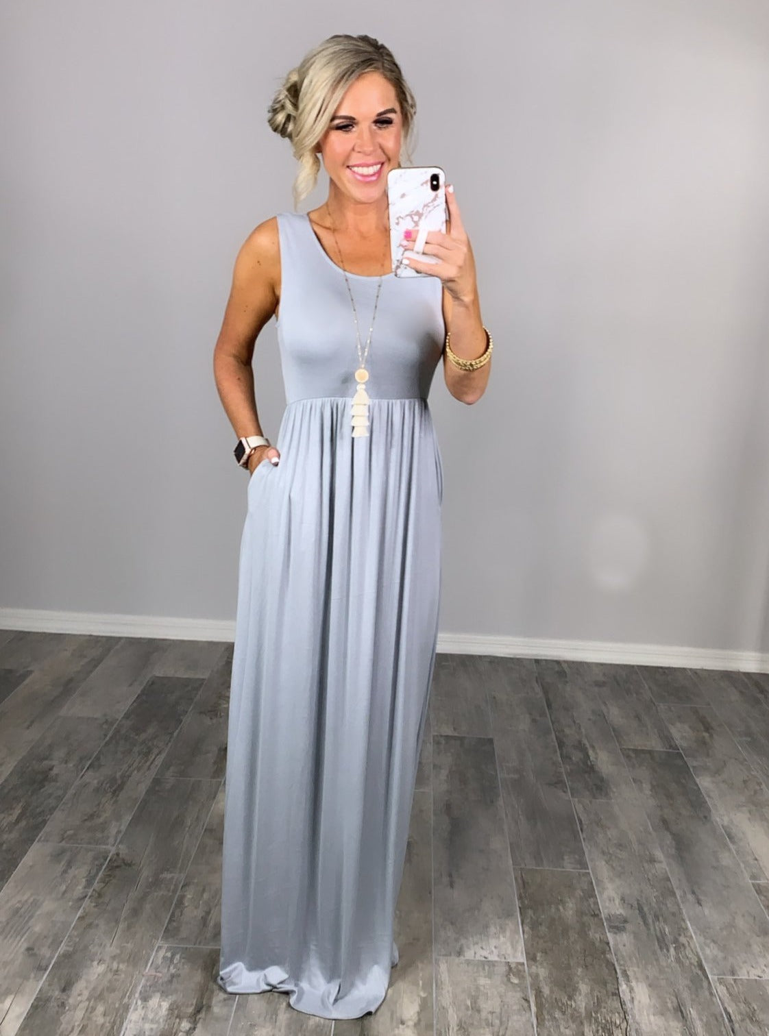 I'll Be By the Pool Maxi Dress - Grey Mist-Dress-privityboutique.com-Privity Boutique, Women’s Fashion Boutique in Mesa, Arizona