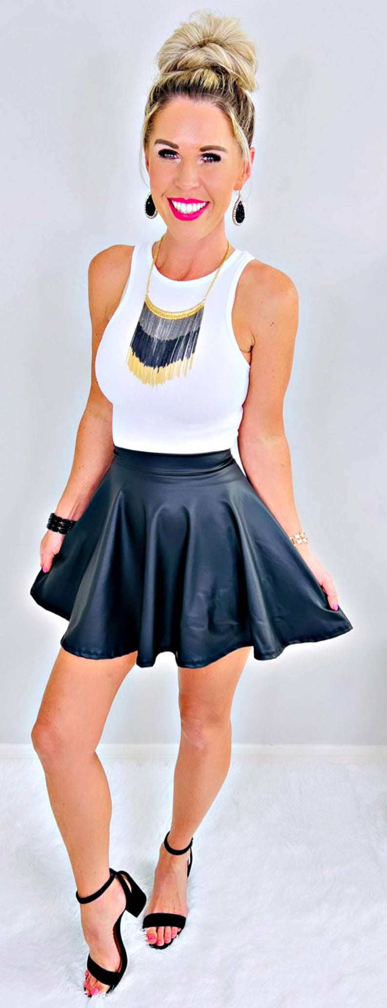 Sleek Shine Faux Leather Skirt-Dress-privityboutique.com-Privity Boutique, Women’s Fashion Boutique in Mesa, Arizona