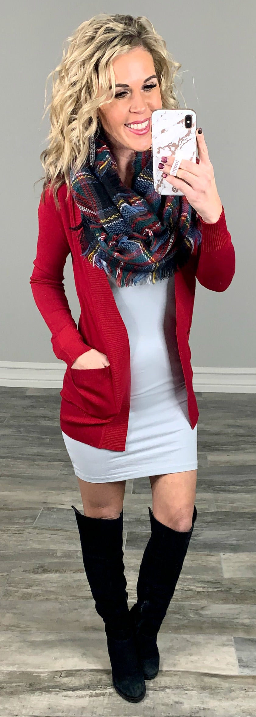 Been Here Waiting Cardigan - Red-flannel-privityboutique-Privity Boutique, Women’s Fashion Boutique in Mesa, Arizona