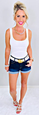 My Priority Denim Shorts - Dark-shorts-privityboutique.com-Privity Boutique, Women’s Fashion Boutique in Mesa, Arizona