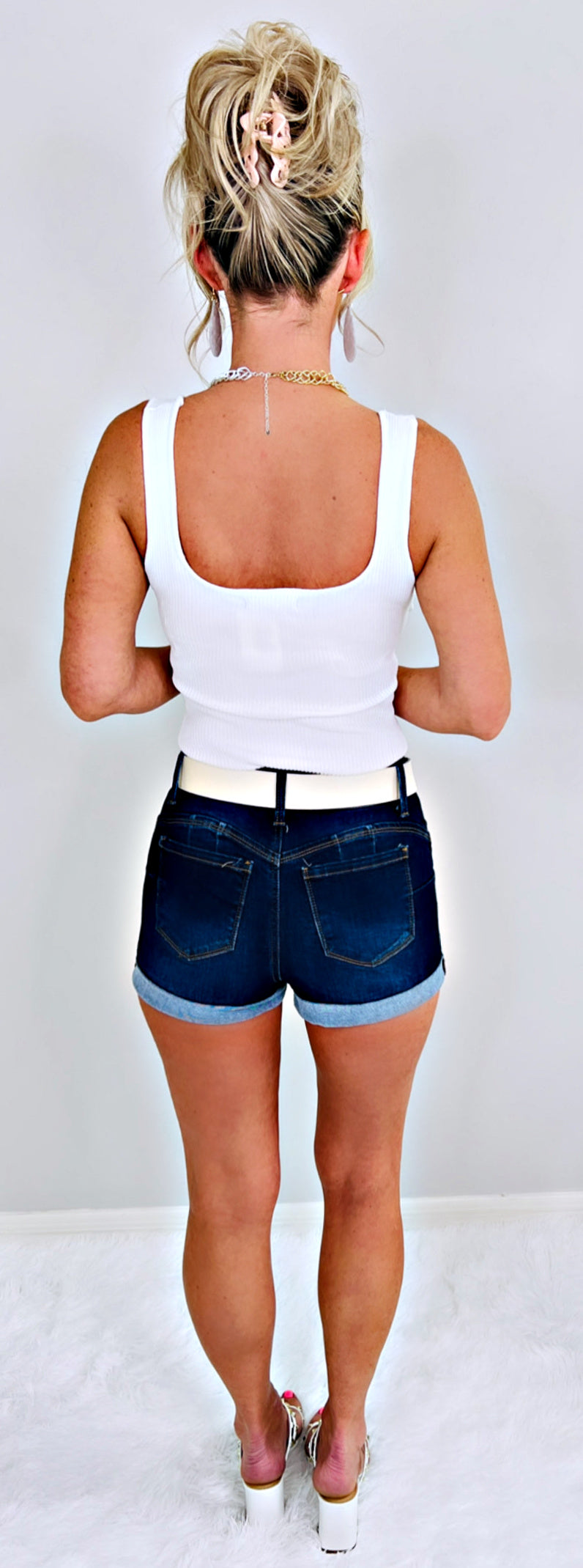 My Priority Denim Shorts - Dark-shorts-privityboutique.com-Privity Boutique, Women’s Fashion Boutique in Mesa, Arizona