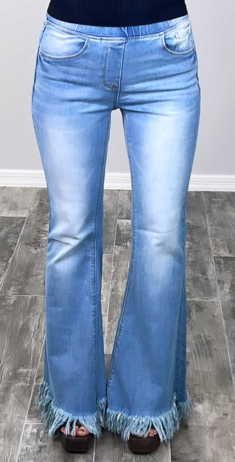 Freedom Calls Light Wash Flare Fringe Jeans-palazzo-privityboutique.com-Privity Boutique, Women’s Fashion Boutique in Mesa, Arizona