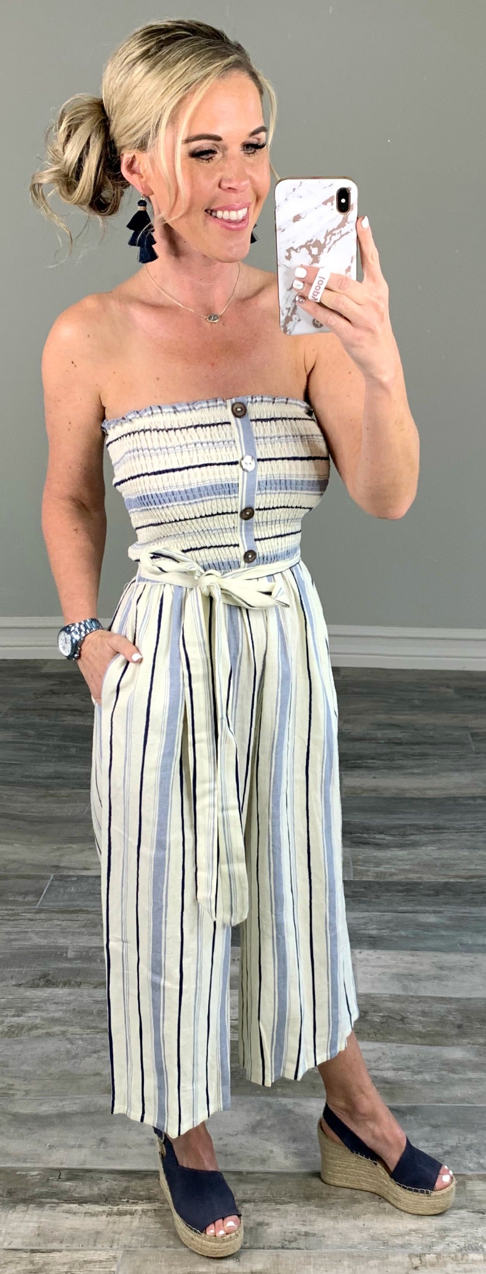 Rise to the Occasion Jumpsuit - Blue-Dress-privityboutique.com-Privity Boutique, Women’s Fashion Boutique in Mesa, Arizona