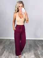 Leave Behind Pants - Burgundy-palazzo-privityboutique.com-Privity Boutique, Women’s Fashion Boutique in Mesa, Arizona