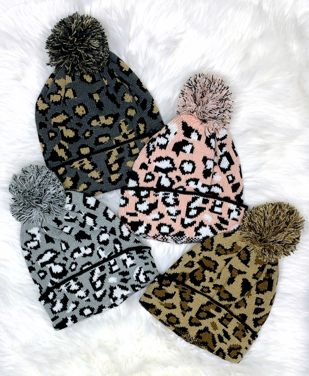 Snow Leopard Beanie - Multiple Colors-privityboutique-Privity Boutique, Women’s Fashion Boutique in Mesa, Arizona