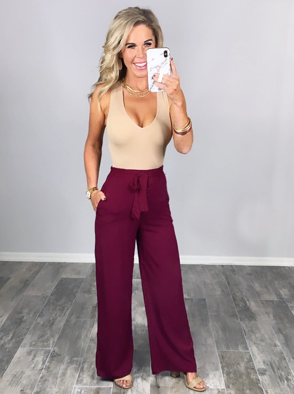 Leave Behind Pants - Burgundy-palazzo-privityboutique.com-Privity Boutique, Women’s Fashion Boutique in Mesa, Arizona