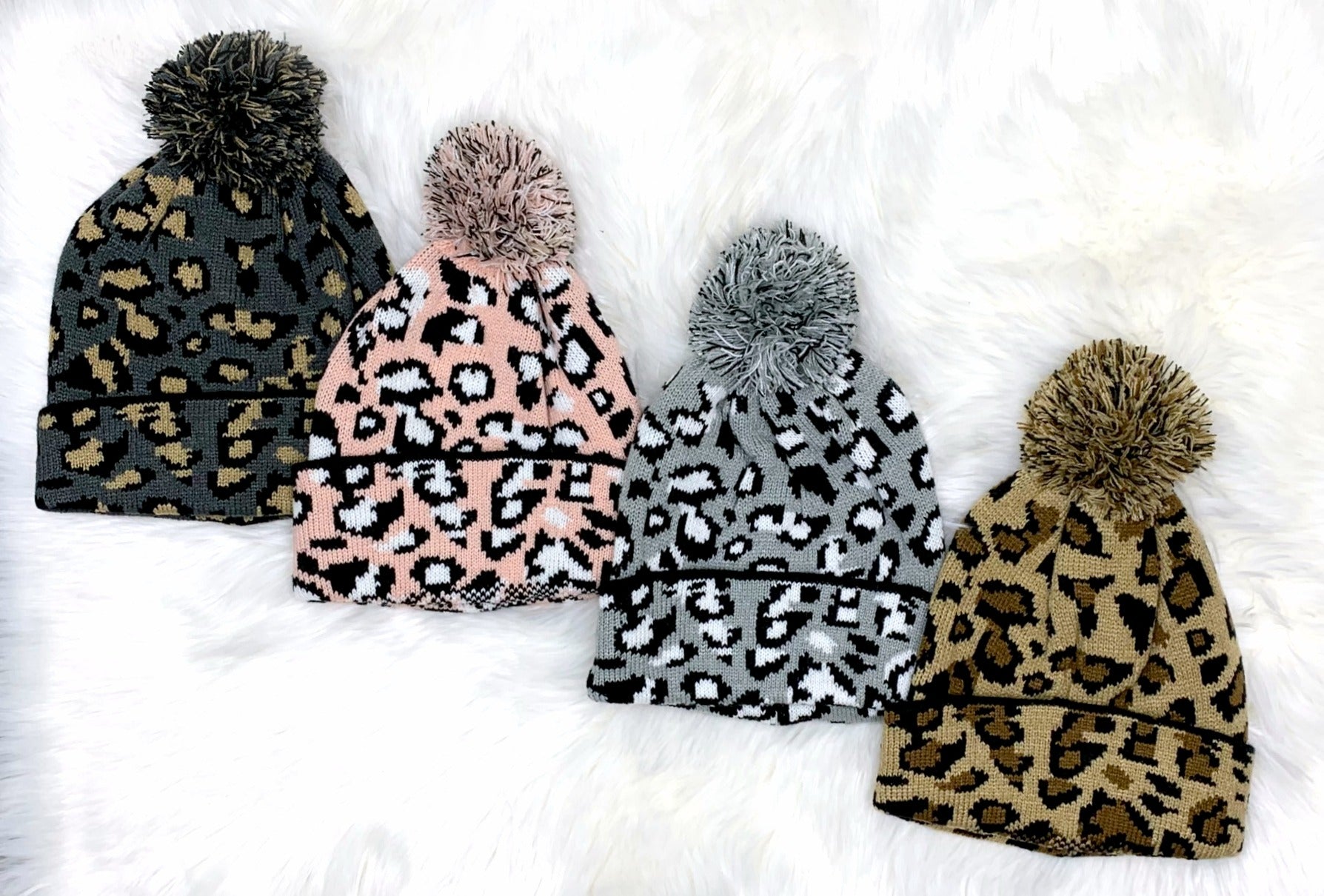 Snow Leopard Beanie - Multiple Colors-privityboutique-Privity Boutique, Women’s Fashion Boutique in Mesa, Arizona