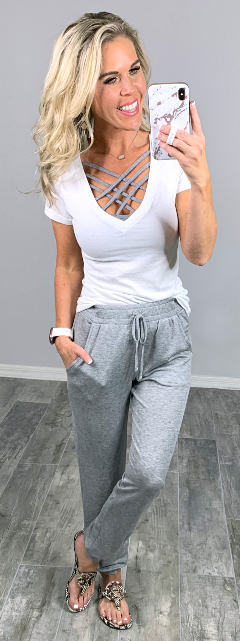 Basic Joggers - Grey-palazzo-privityboutique.com-Privity Boutique, Women’s Fashion Boutique in Mesa, Arizona