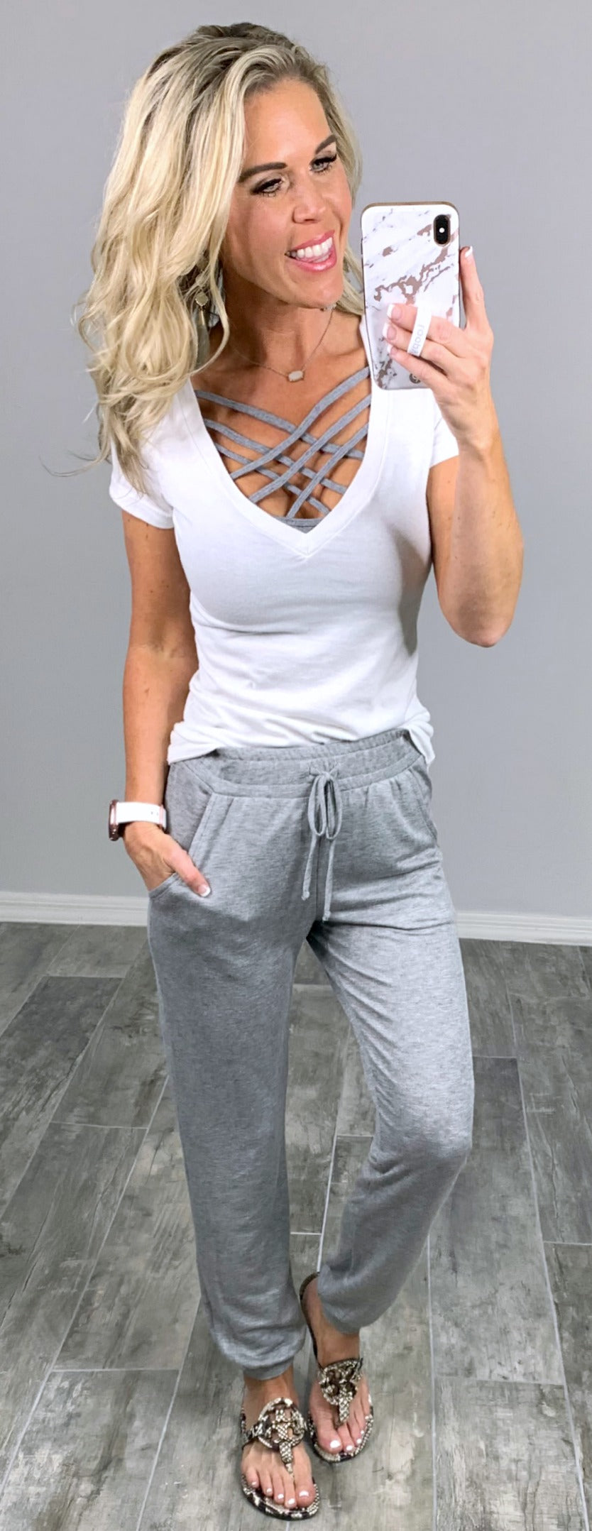 Basic Joggers - Grey-palazzo-privityboutique.com-Privity Boutique, Women’s Fashion Boutique in Mesa, Arizona