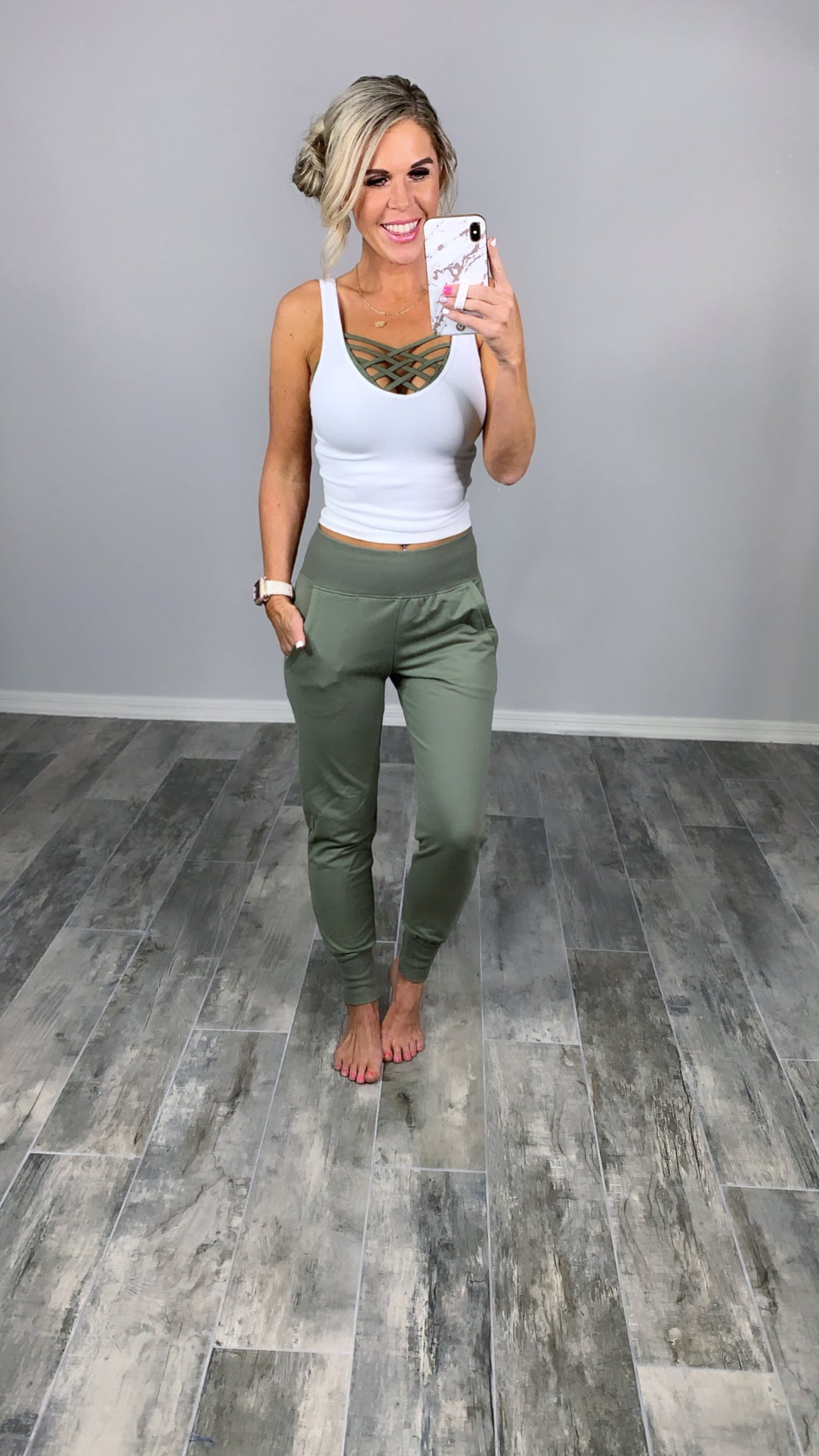 Lounging Around Joggers - Sage-palazzo-privityboutique.com-Privity Boutique, Women’s Fashion Boutique in Mesa, Arizona