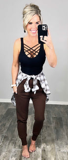 Lounging Around Joggers - Brown-joggers-privityboutique.com-Privity Boutique, Women’s Fashion Boutique in Mesa, Arizona