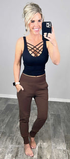 Lounging Around Joggers - Brown-joggers-privityboutique.com-Privity Boutique, Women’s Fashion Boutique in Mesa, Arizona