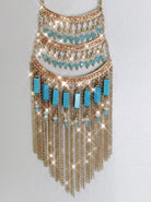 Never Too Much Tassel Necklace: Turquoise-necklace-privityboutique.com-Privity Boutique, Women’s Fashion Boutique in Mesa, Arizona